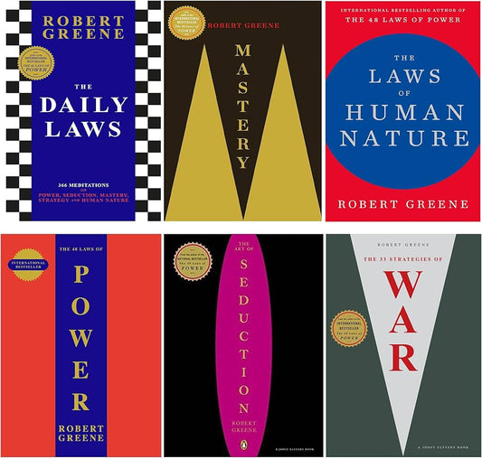 Robert Greene Complete 6-Book Collection The 48 Laws of Power, Mastery & More