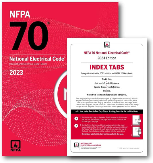 NFPA 70 National Electrical Code, 2023 Edition - Paperback with Index Tabs