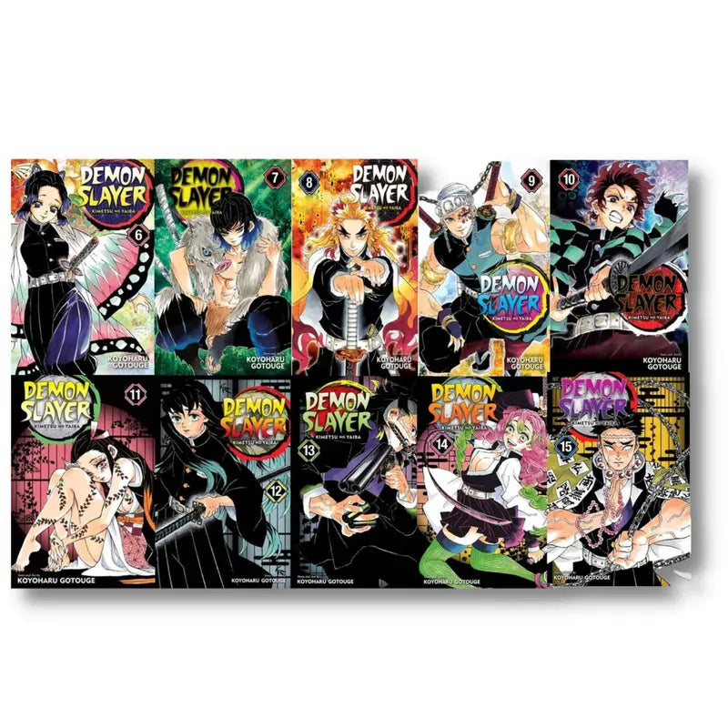 Demon Slayer Manga Collection, Volumes 6-15, 10 Paperback Books